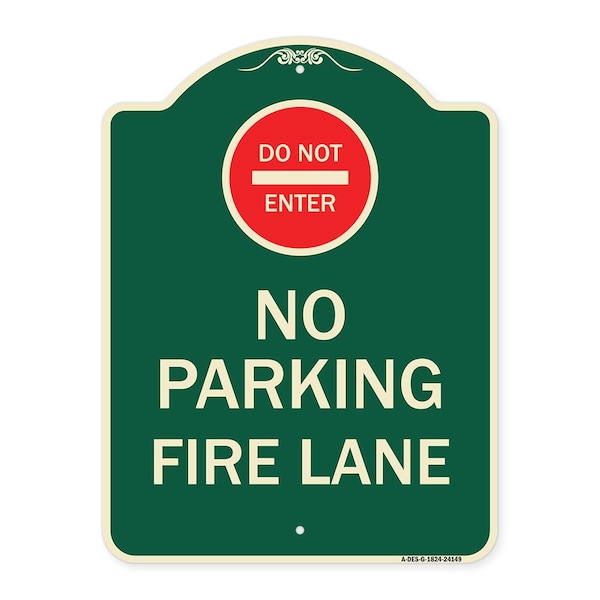 Signmission Do Not Enter No Parking Fire Lane W/ Graphic Heavy-Gauge Aluminum Sign, 24" x 18", G-1824-24149 A-DES-G-1824-24149 - main